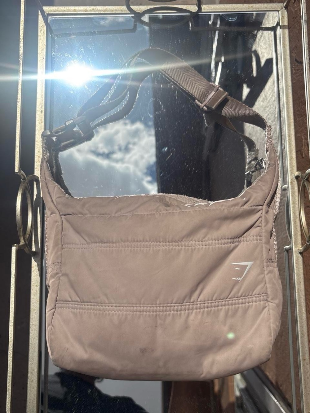 Gymshark Taupe Shoulder Bag with Adjustable Strap